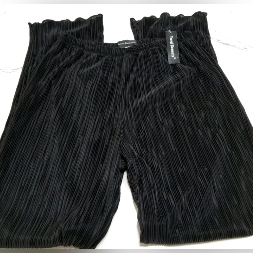 Vintage Travel Elements Black Dress Pants Size Large